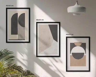 Fotowand abstracte vormen in beige en bruin