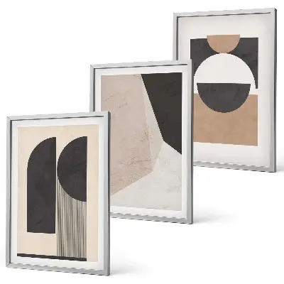 Fotowand abstracte vormen in beige en bruin
