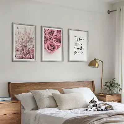 Fotowand met bloemen en boeketten van rozen inclusief tekst