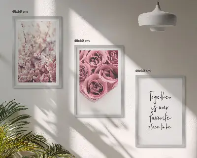 Fotowand met bloemen en boeketten van rozen inclusief tekst