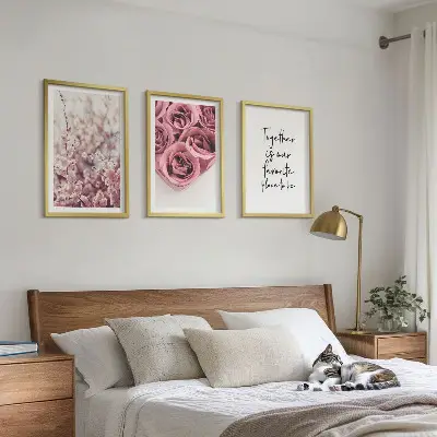 Fotowand met bloemen en boeketten van rozen inclusief tekst