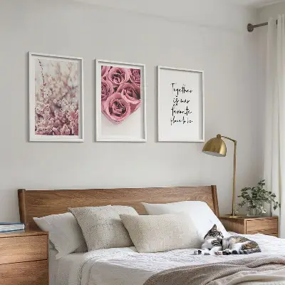 Fotowand met bloemen en boeketten van rozen inclusief tekst