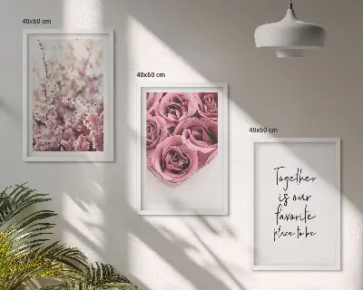 Fotowand met bloemen en boeketten van rozen inclusief tekst