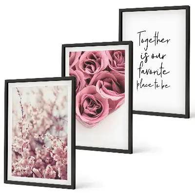 Fotowand met bloemen en boeketten van rozen inclusief tekst