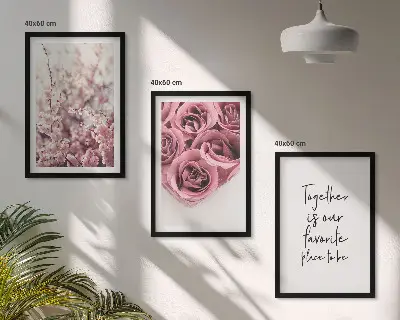 Fotowand met bloemen en boeketten van rozen inclusief tekst