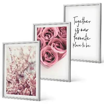 Fotowand met bloemen en boeketten van rozen inclusief tekst