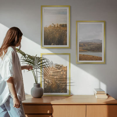Wanddecoratie set schilderijen Krajobrazy łąki góry jezioro