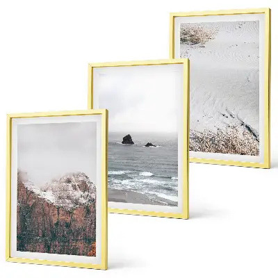 Wanddecoratieset schilderijen met afbeeldingen van bergen wolken zee en zand