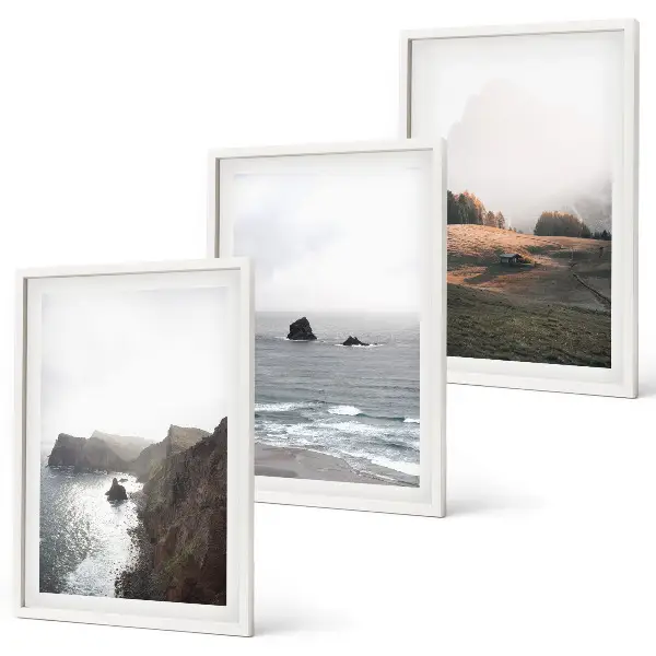 Wanddecoratieset schilderijen met berg- en zeegezichten