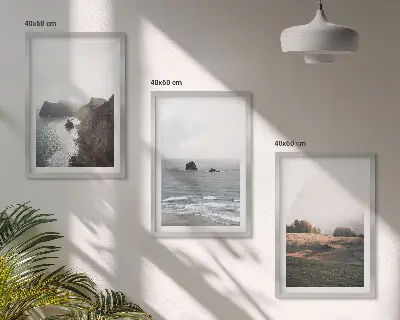 Wanddecoratieset schilderijen met berg- en zeegezichten