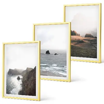 Wanddecoratieset schilderijen met berg- en zeegezichten