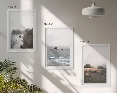 Wanddecoratieset schilderijen met berg- en zeegezichten