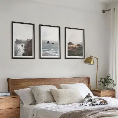 Wanddecoratieset schilderijen met berg- en zeegezichten