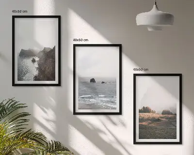 Wanddecoratieset schilderijen met berg- en zeegezichten
