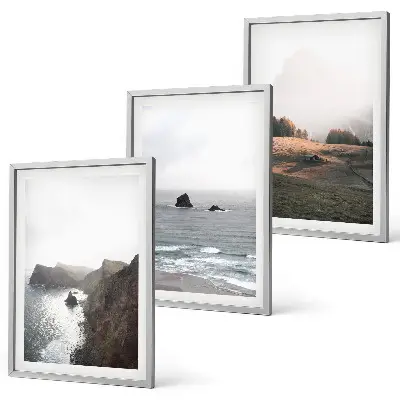 Wanddecoratieset schilderijen met berg- en zeegezichten