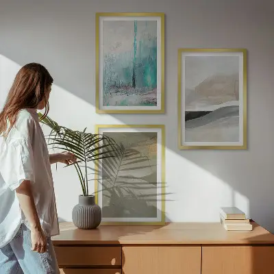 Fotowand met geschilderde abstracte decoratie