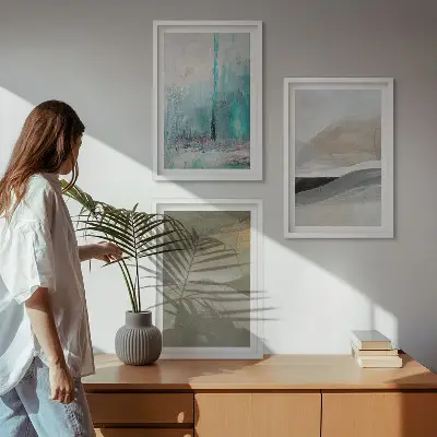Fotowand met geschilderde abstracte decoratie