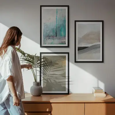 Fotowand met geschilderde abstracte decoratie