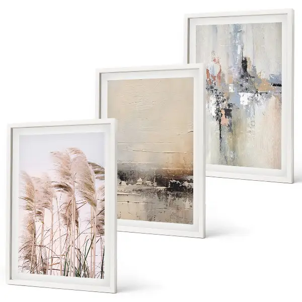 Set van wanddecoratie schilderijen abstracte patronen van planten