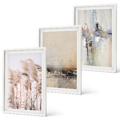 Wanddecoratie set schilderijen Roślinność abstrakcyjne wzory