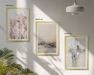 Set van wanddecoratie schilderijen abstracte patronen van planten