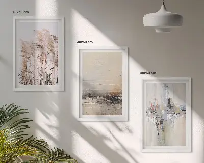 Set van wanddecoratie schilderijen abstracte patronen van planten