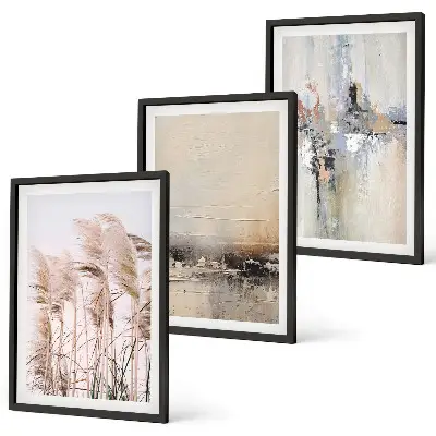 Set van wanddecoratie schilderijen abstracte patronen van planten