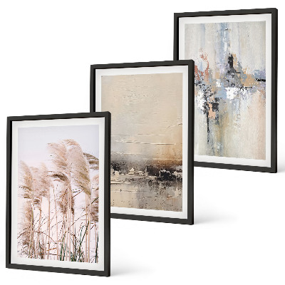 Wanddecoratie set schilderijen Roślinność abstrakcyjne wzory