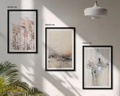 Set van wanddecoratie schilderijen abstracte patronen van planten