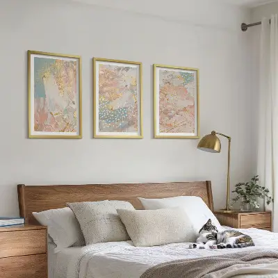Fotowand met abstracte pastelkleurige patronen