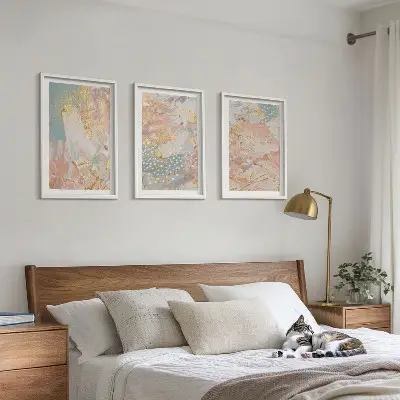 Fotowand met abstracte pastelkleurige patronen