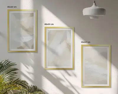 Wanddecoratieset schilderijen met abstracte penseelstreekachtergrond