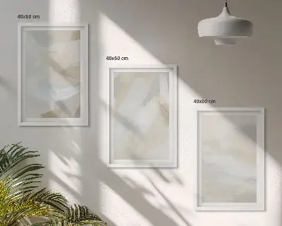 Wanddecoratieset schilderijen met abstracte penseelstreekachtergrond