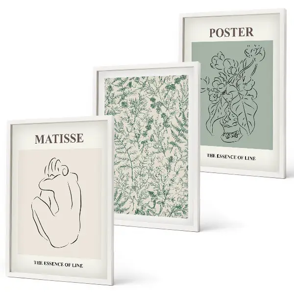 Fotowand met minimalistische plantenpatronen