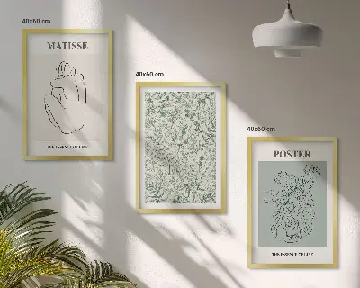 Fotowand met minimalistische plantenpatronen