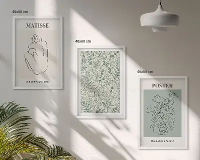Fotowand met minimalistische plantenpatronen