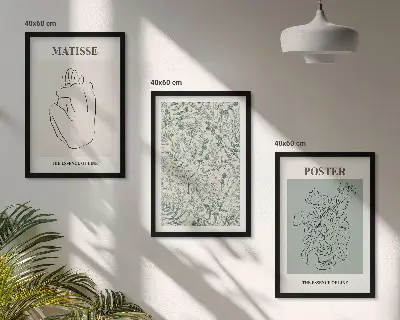 Fotowand met minimalistische plantenpatronen
