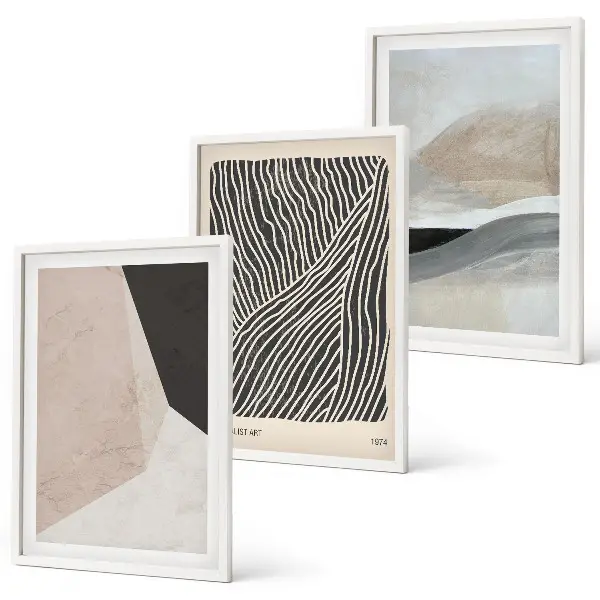 Fotowand met abstracte patronen in beige en grijs