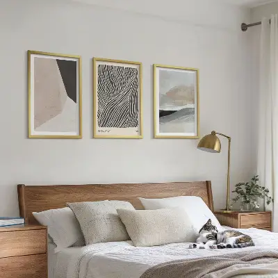 Fotowand met abstracte patronen in beige en grijs