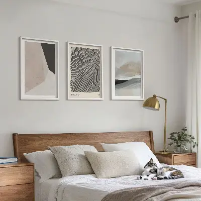 Fotowand met abstracte patronen in beige en grijs