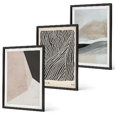 Fotowand met abstracte patronen in beige en grijs