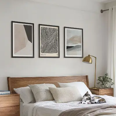 Fotowand met abstracte patronen in beige en grijs