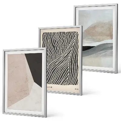 Fotowand met abstracte patronen in beige en grijs