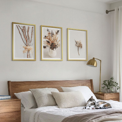 Wanddecoratie set schilderijen Kwiaty gałęzie minimalistycznie