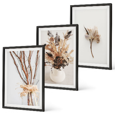 Wanddecoratie set schilderijen Kwiaty gałęzie minimalistycznie