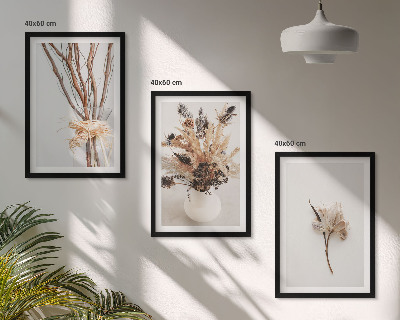 Wanddecoratie set schilderijen Kwiaty gałęzie minimalistycznie