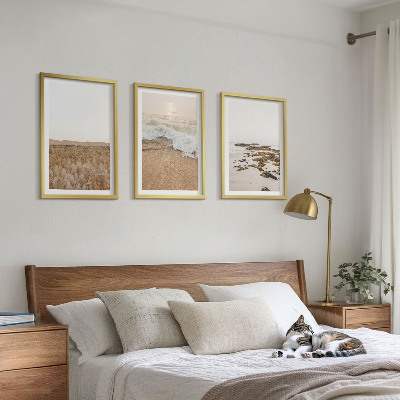 Wanddecoratie set schilderijen Plaża fale kamienie lato