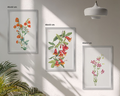Wanddecoratie set schilderijen Malunek kwiatów vintage retro