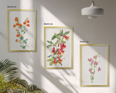 Wanddecoratie set schilderijen Malunek kwiatów vintage retro