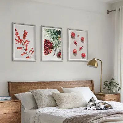 Fotowand minimalistische planten met rode vruchten